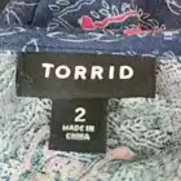 TORRID Women's Blue/Red Open Back Fit and Flare Mini Dress - Size 2X - Picture 9 of 11